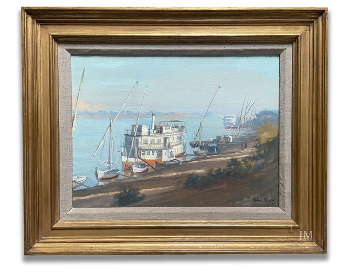 Julian Barrow - A Paddle Steamer Moored on the Edge of the River Nile | MasterArt